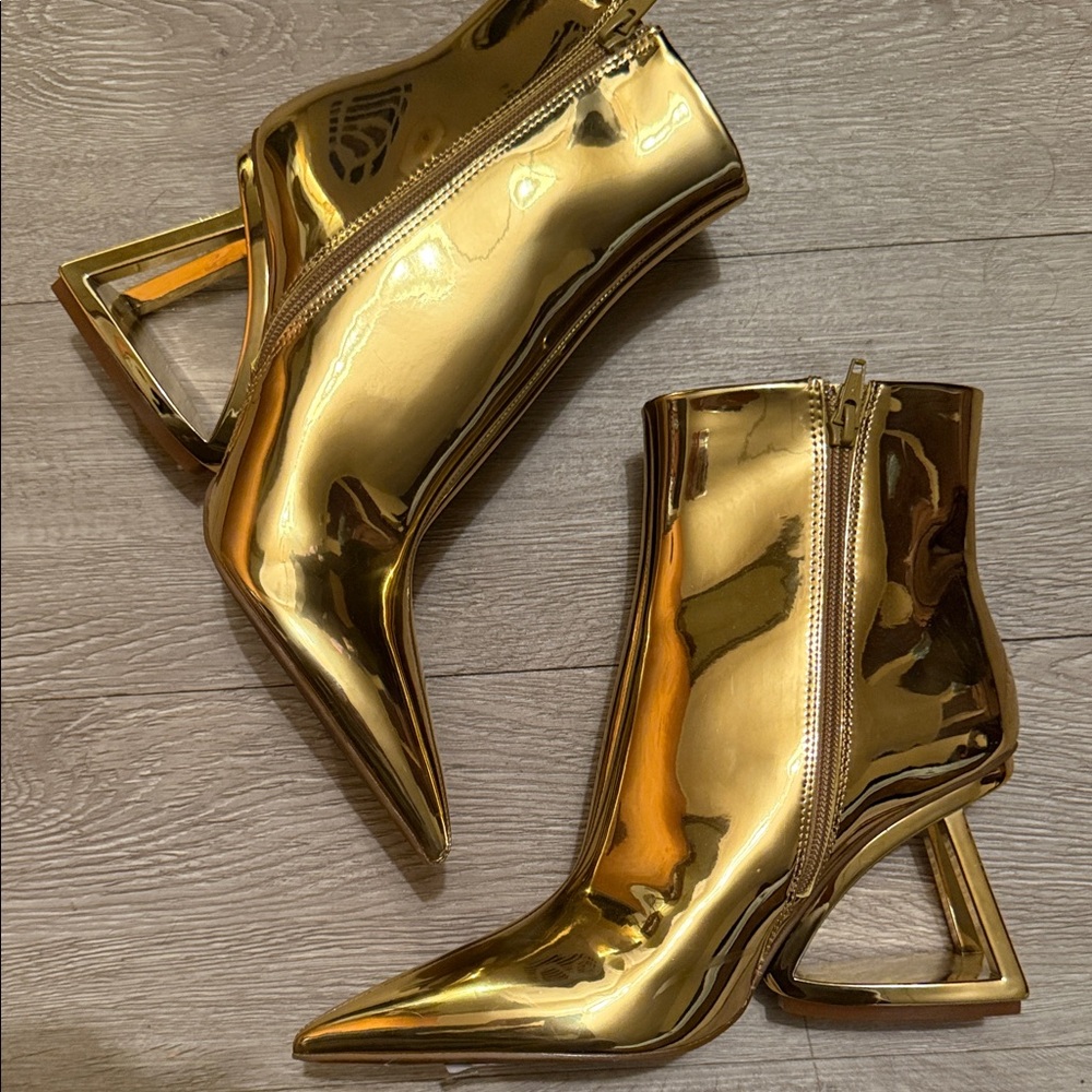 Gianni Bini Metallic Gold Heeled Boots